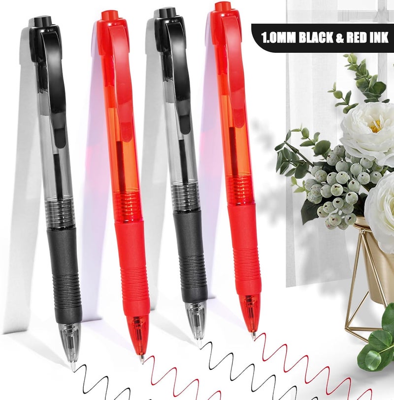 deegtran Pens Bulk, 100 Pack No Bleed Black & Red Ink Click Pens with Soft Grip, Wholesale Retractable Ballpoint Pens for Office School, Medium Point Smooth 1.0MM - Image 3